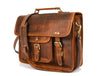 Ancona Leather Office Bag 15" - Caramel Brown