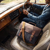 Prato Canvas Messenger Bag - Charcoal Grey - Aaron Leather Goods Inc