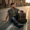 Premium Full - Grain Leather Laptop Backpack by Aaron Leather Goods - Aaron Leather Goods Inc