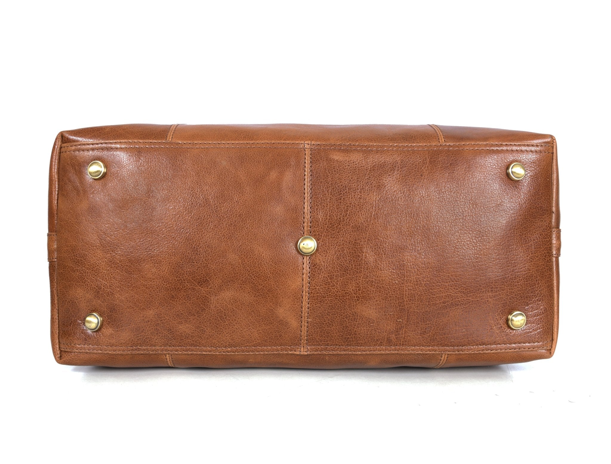 Premium Full-Grain Leather Weekender Duffel Bag for Travel & Business
