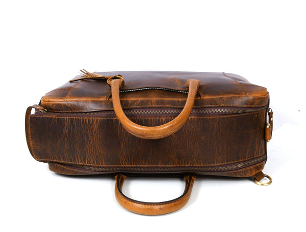 Premium Leather Briefcase Bag - Aaron Leather Goods Inc