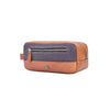 Premium Leather Canvas Wash Bag - Aaron Leather Goods