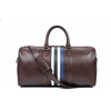 Premium Leather Duffle Bag with Striped Detail & Shoulder Strap - Aaron Leather Goods