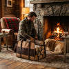 Premium Leather Firewood Log Carrier Tote - Aaron Leather Goods Inc