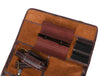Premium Leather Knife Roll Bag with Handle – Handmade Tool Organizer Roll - Aaron Leather Goods Inc