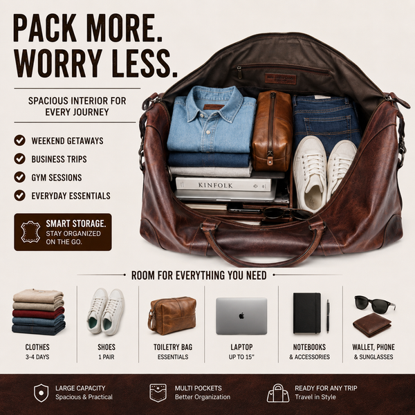 Vintage Leather Duffle Bag – LH-TB-161 - Brown