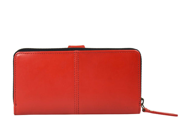 Raleigh Hand Tooled Leather Clutch - Currant - Aaron Leather Goods Inc