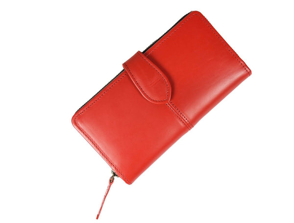 Raleigh Hand Tooled Leather Clutch - Currant - Aaron Leather Goods Inc