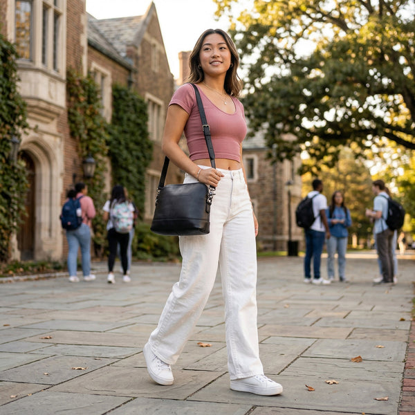 Requena Leather Crossbody Bag - Raven Black - Aaron Leather Goods Inc
