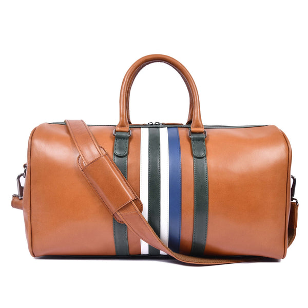 Stylish Leather Weekender Duffle for Travel & Gym Use - Aaron Leather Goods