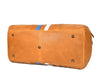 Tan Leather Duffle Bag with Stripe Detail - Aaron Leather Goods Inc
