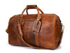 Taranto Leather Weekender Bag- Caramel Brown