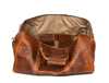 Taranto Leather Weekender Bag- Caramel Brown