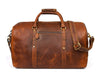 Taranto Leather Weekender Bag- Caramel Brown