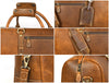 Taranto Leather Weekender Bag- Tawny Brown