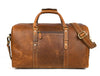 Taranto Leather Weekender Bag- Tawny Brown