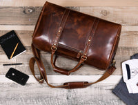 Leather Duffel Bag for Men & Women – 20Inch Travel, Weekend, Overnight, Gym