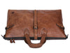 Timeless Leather Weekender Bag with Top Handles - Brown - Aaron Leather Goods Inc