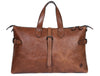 Timeless Leather Weekender Bag with Top Handles - Brown - Aaron Leather Goods Inc