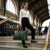 Timeless Leather Weekender Bag with Top Handles - Green - Aaron Leather Goods Inc