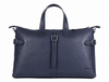 Timeless Leather Weekender Bag with Top Handles- Navy - Aaron Leather Goods Inc