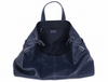 Timeless Leather Weekender Bag with Top Handles- Navy - Aaron Leather Goods Inc