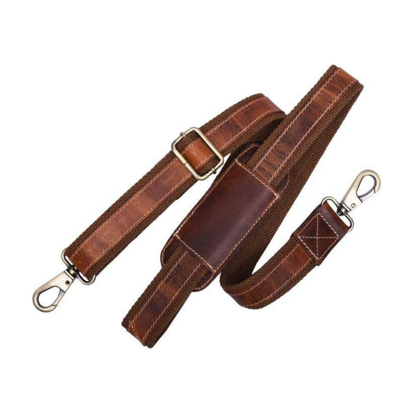 Travel Bags Leather Strap - Brown - Aaron Leather Goods