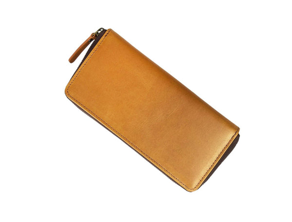 Tucson Hand Tooled Leather Clutch - Caramel - Aaron Leather Goods Inc