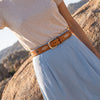 Tucson Leather Belt - Chestnut - Aaron Leather Goods Inc