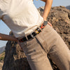Tucson Leather Belt - Chestnut - Aaron Leather Goods Inc