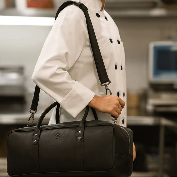 Tuscania Leather Knife Bag - Black - Aaron Leather Goods