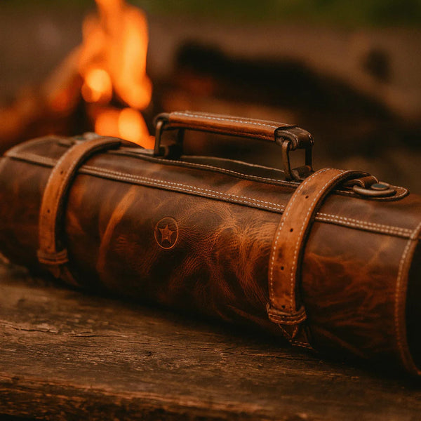 Tuscania Leather Knife Roll - Crunchy - Aaron Leather Goods