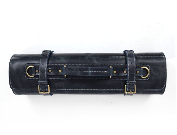 Tuscania Leather Knife Roll - Seaweed Green - Aaron Leather Goods