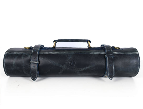 Tuscania Leather Knife Roll - Seaweed Green - Aaron Leather Goods