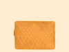 Ardentia Quilted Leather Mackbook Sleeve - Mustard - Aaron Leather Goods 