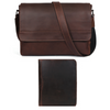 Boulder Leather Messenger Bag & Organizer Combo - Walnut