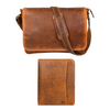 Boulder Leather Messenger Bag & Organizer Combo - Caramel