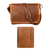 Boulder Leather Messenger Bag & Organizer Combo - Caramel