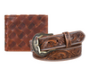 Carmel Leather Belt & Wallet Gift Combo - Brown