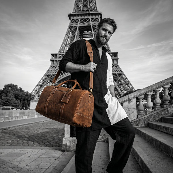 US Ranger Recon Leather Duffle Bag - Aaron Leather Goods Inc