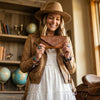 Vandiver Hand Tooled Leather Clutch - Caramel Brown - Aaron Leather Goods Inc