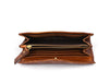 Vandiver Hand Tooled Leather Clutch - Caramel Brown - Aaron Leather Goods Inc