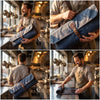 Vendome Canvas Knife Roll & Bag Combo - Grey - Aaron Leather Goods Inc