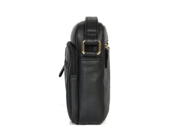 Venture Leather Messenger Bag - Black - Aaron Leather Goods Inc