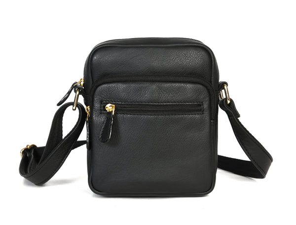 Venture Leather Messenger Bag - Black - Aaron Leather Goods Inc