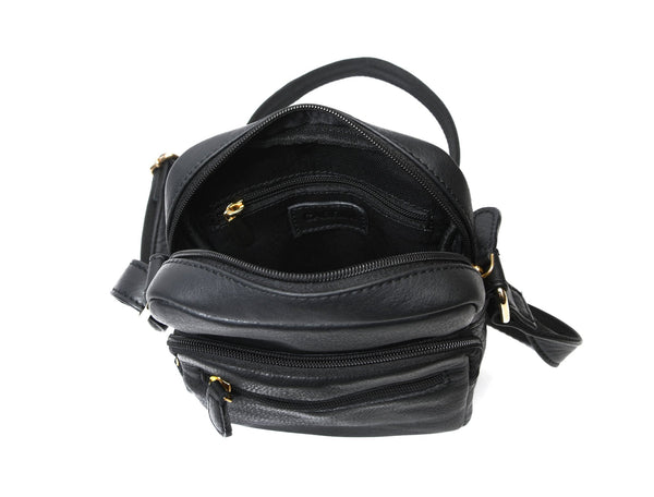 Venture Leather Messenger Bag - Black - Aaron Leather Goods Inc