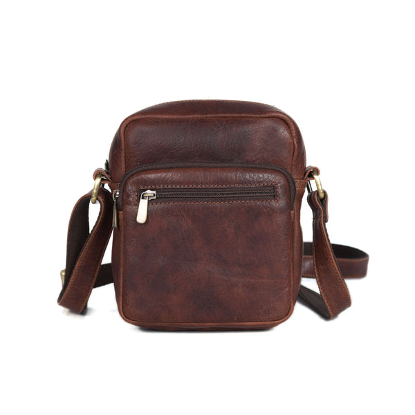 Venture Leather Messenger Bag - Brown - Aaron Leather Goods Inc
