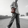Venture Leather Messenger Bag - Brown - Aaron Leather Goods Inc