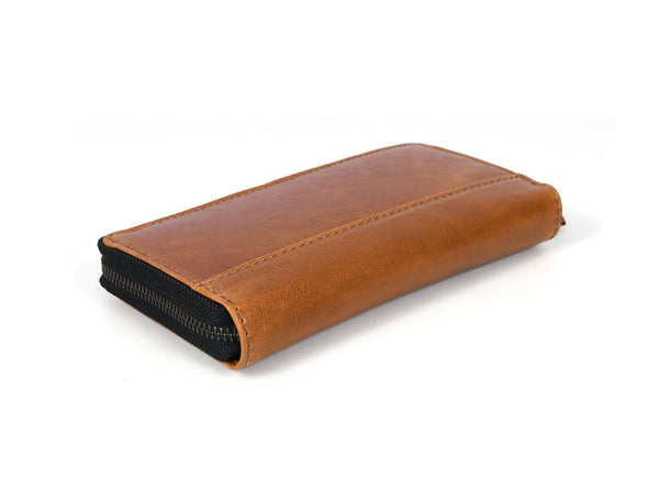 Victoria Leather Clutch - Caramel - Aaron Leather Goods Inc