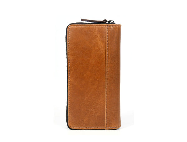 Victoria Leather Clutch - Caramel - Aaron Leather Goods Inc